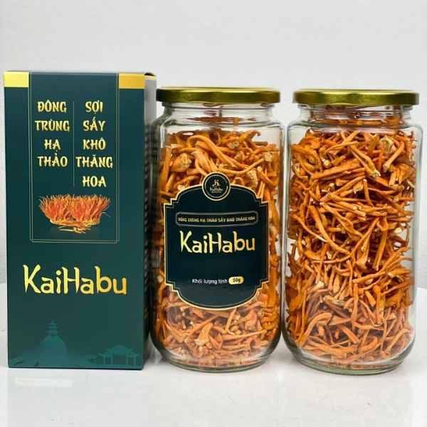 100g đông trùng hạ thảo sợi gãy KaiHabu, 2 lọ x 50g, tổng 100g