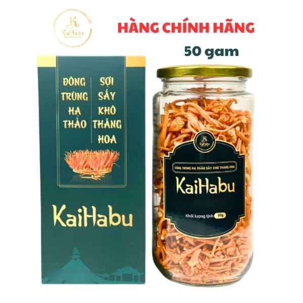 Đông trùng hạ thảo sợi gãy KaiHabu 50g, lọ thủy tinh, khối lượng tịnh 50g